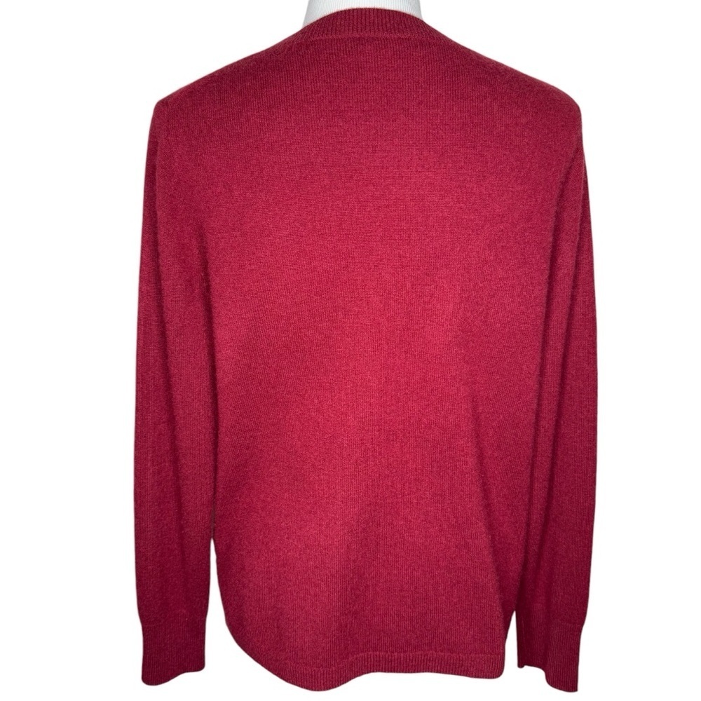 J Crew Womenโs Deep Ruby 100% Cashmere Crew Neck Sweater Size L Soft Layering - Picture 4 of 14
